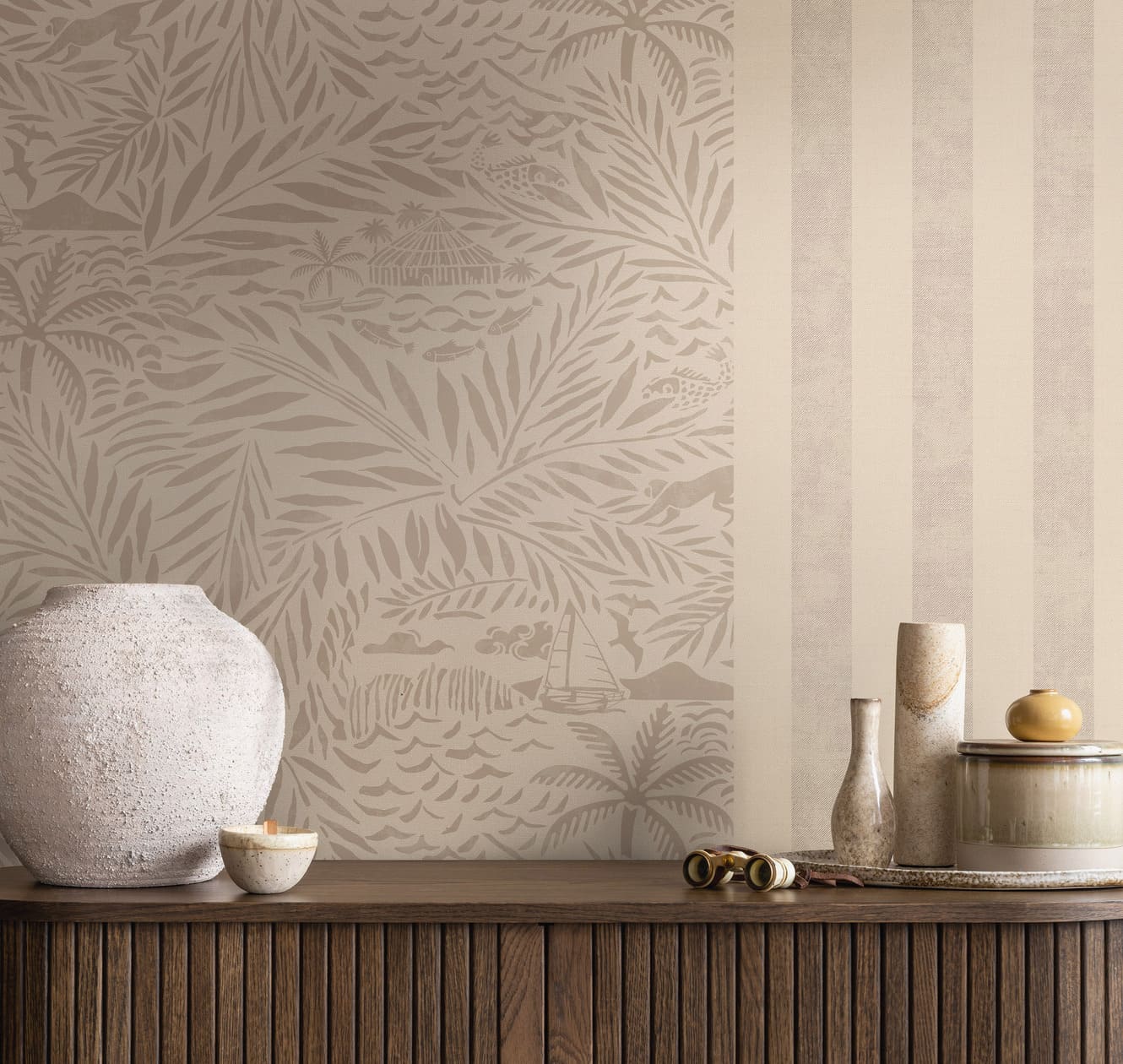 Обои Luna Круиз Морская полоса CRZ11 002 10,05×1 фото в интерьере